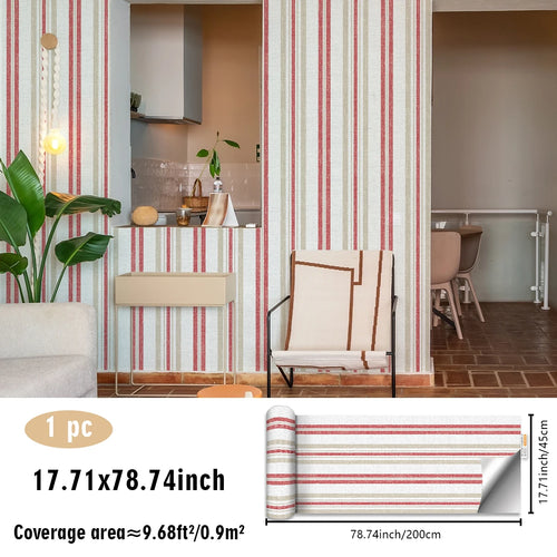 papier peint moderne rayures horizontales gris clair blanc adhésif mural grande dimension chambre salon