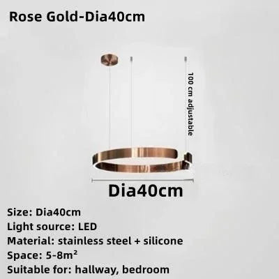 suspension circulaire or moderne acier inoxydable câbles suspendus lumière led haute qualité certification multiples
