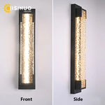 lampe murale led noire contemporaine acier inoxydable ondulée ip65 réglable triac 3000k 6000k