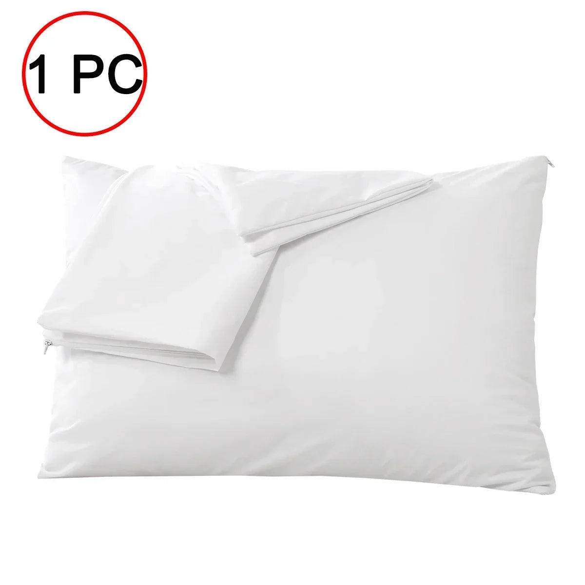protège oreiller imperméable blanc motif gouttes d'eau zipper latéral moderne respectueux environnement maison
