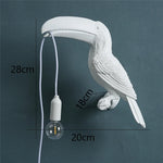 lampe oiseau toucan résine led moderne noir orange jaune blanc éclairage mur applique chambre