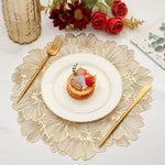 placemat doré fleurs découpées moderne respectueux environnement serviette table décoration noël festive