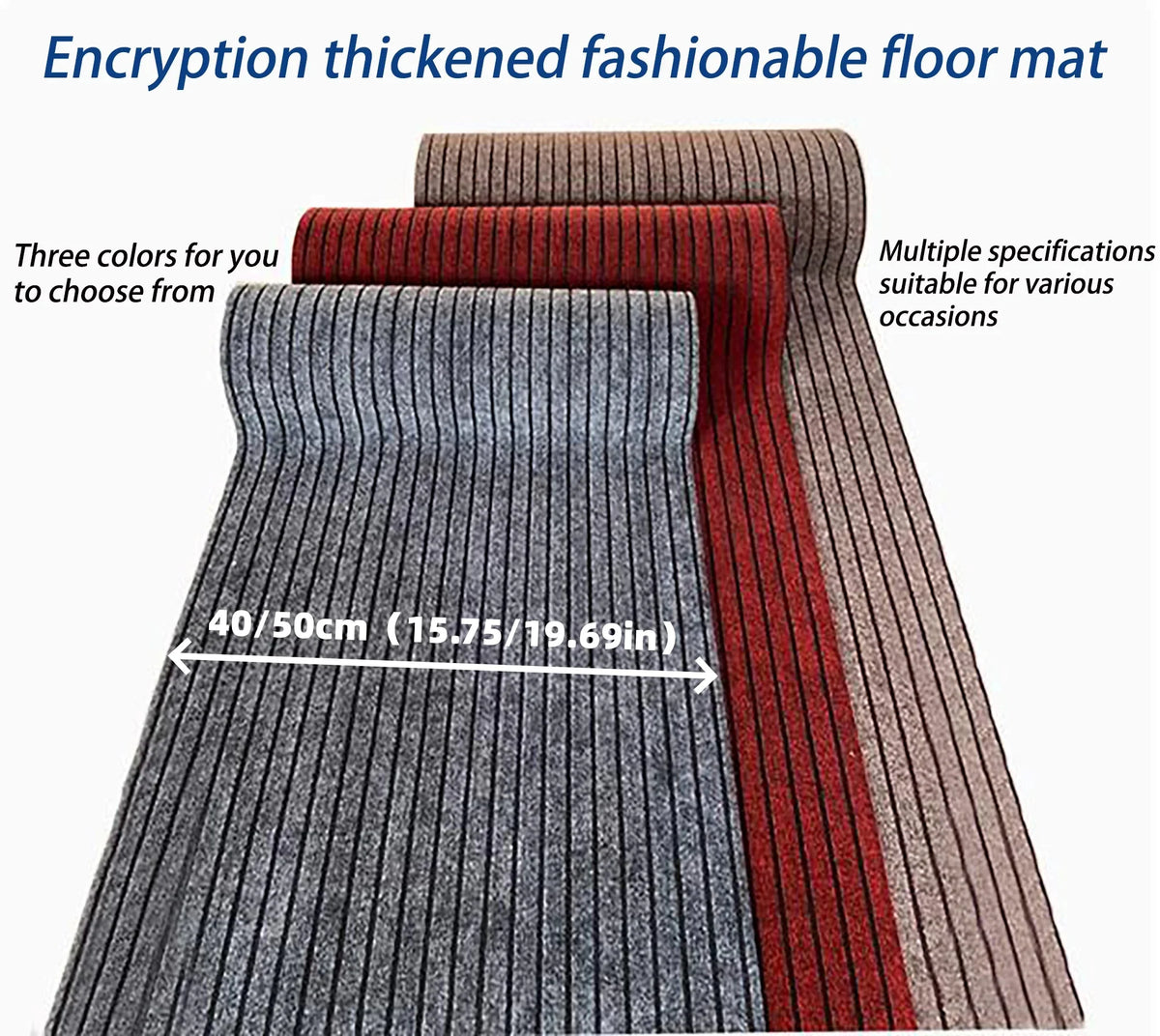 tapis sol moderne rayures horizontales rouge gris noir antidérapant entrée cuisine chambre polyester