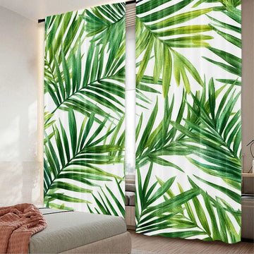 rideau vert feuilles palmier moderne 100 polyester 75x166cm 105x230cm 130x210cm chambre salon
