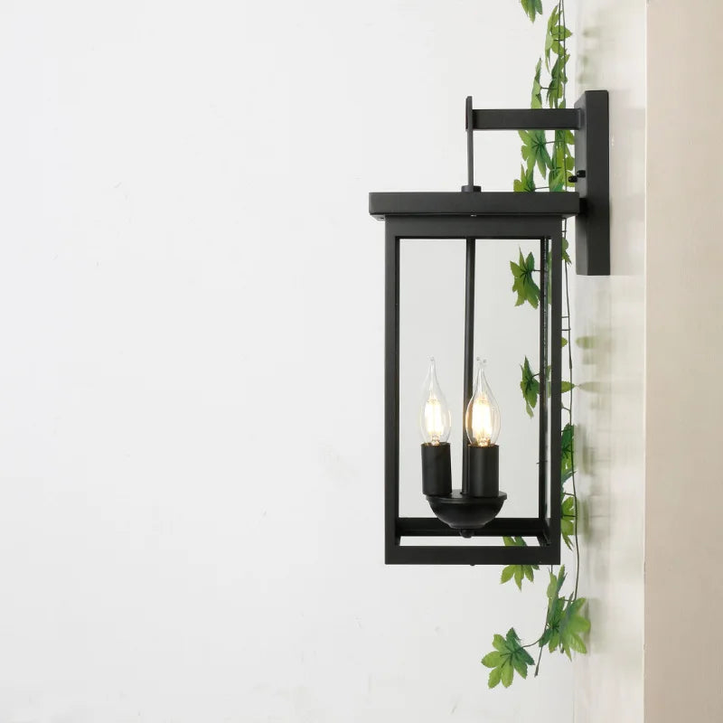 lampe murale moderne noire transparente acier inoxydable éclairage extérieur étanche ip44