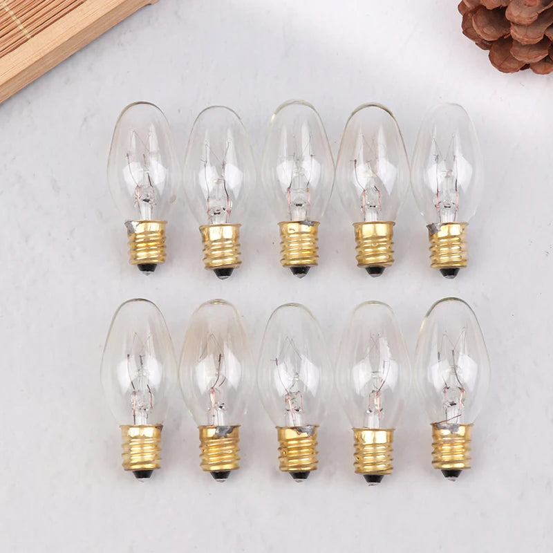 ampoules incandescentes transparentes jaune chaud 7w ecrou e12 décoration classique