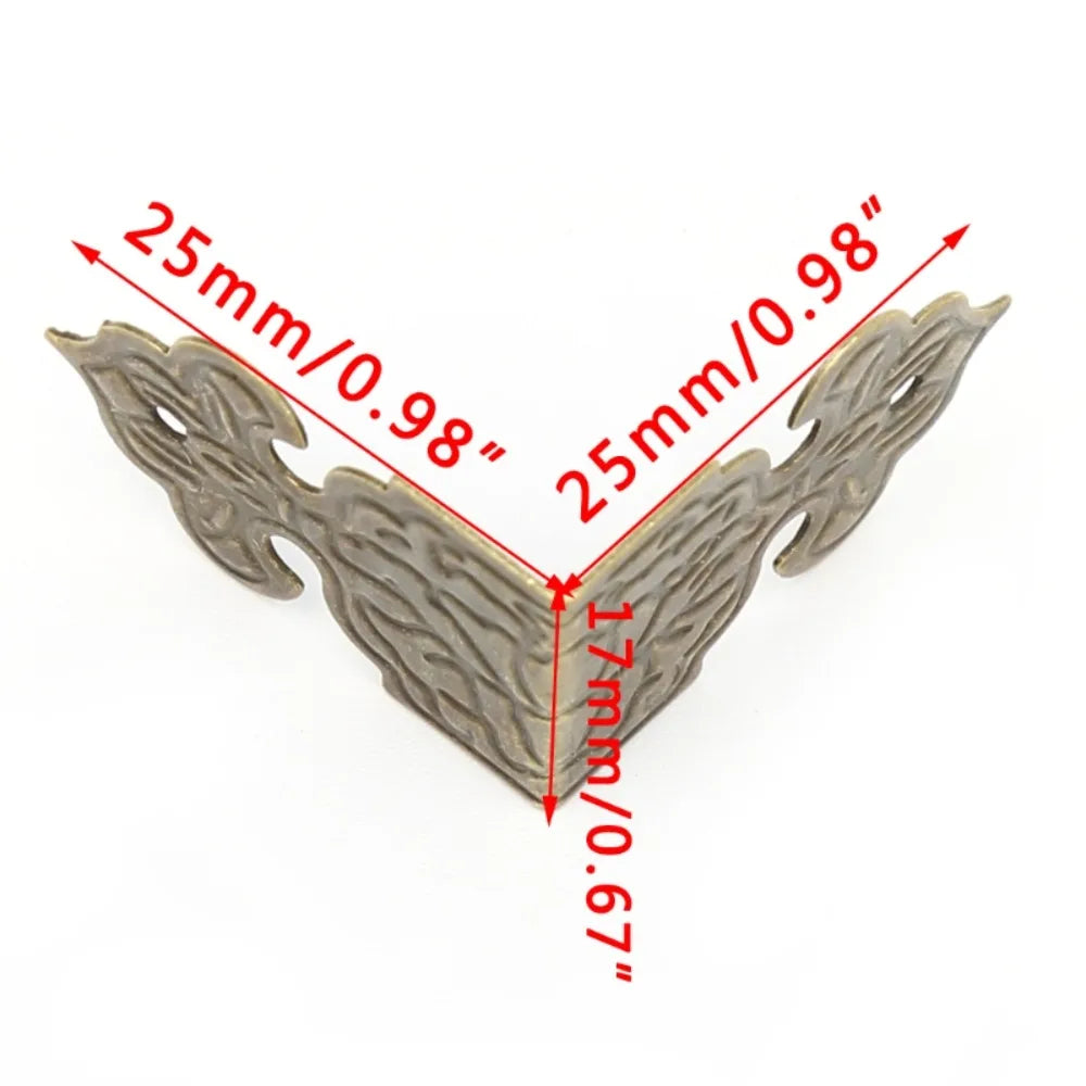 protections angle decoratives bronze or gravures florales vintage asiatique fixations invisibles set