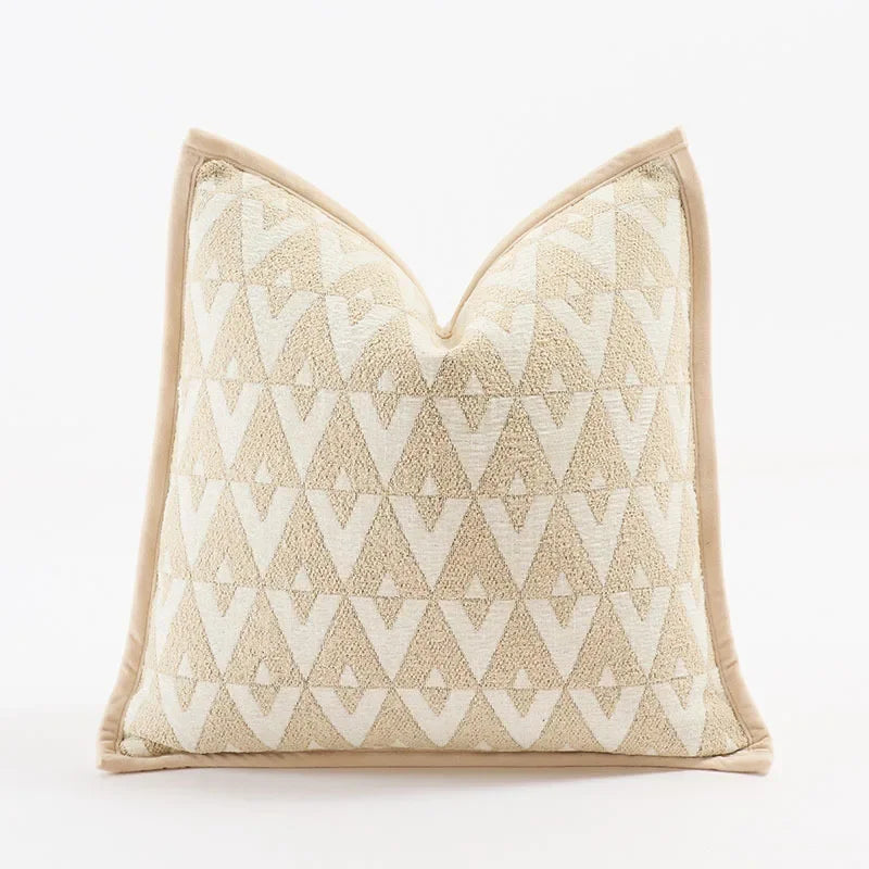 coussins décoratifs géométriques moderne beige crème jacquard fixés maison voiture