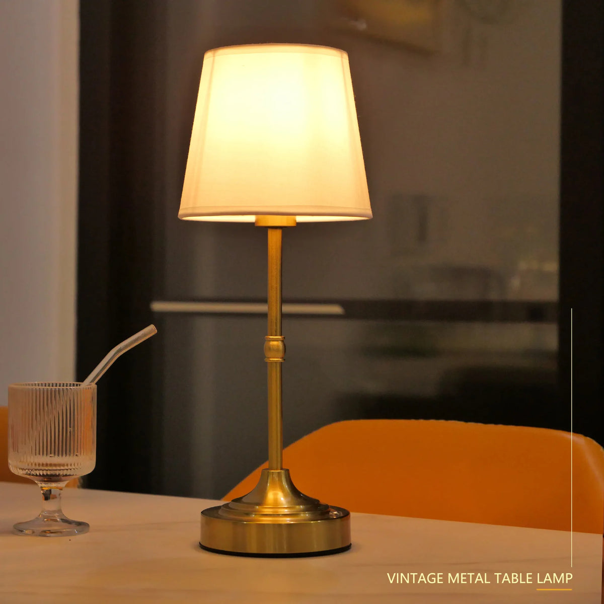 lampe table vintage or plissée interrupteur tactile rechargeable led noir beige