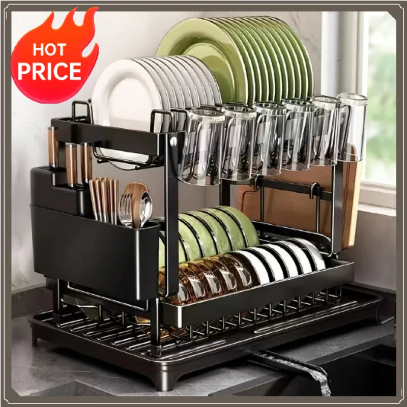 rangements vaisselle acier inoxydable noir moderne multiple uses transparents plateaux