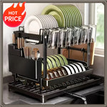 rangements vaisselle acier inoxydable noir moderne multiple uses transparents plateaux