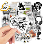 sticker musical vinyle waterproof jazz rock animal lettres instruments graphiques