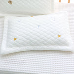 oreiller bébé blanc quilté ours brodés moderne confortable boutons décoratifs polyester coton