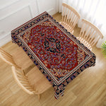 nappe imperméable ornements floraux rouge noir bleu beige classique table réutilisable polyester tissage tat