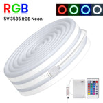 ruban led neon rgb bluetooth flexible étanche télécommande piles chambre moderne