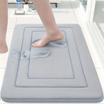 tapis bain polyester antidérapant moderne gris bleu marine géométrique 40x60 50x80