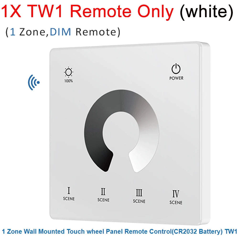 contrôleur rf 2.4g led wall mounted touch panel zone rgb cct dimming veromount