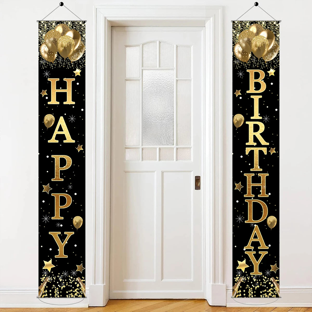 vaisselle jetable anniversaire noir doré assiettes verres serviettes bannières fête décorations confettis