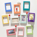 cadres photo aimants couleurs violet rose bleu moderne minimaliste cartes postales