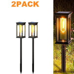lampes solaires autonomes led étanches ip65 classique transparentes noir extérieur allée jardin fixations piquets