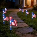 lampes solaires led drapeau américain rouge blanc bleu étoiles rayures modernes extérieures