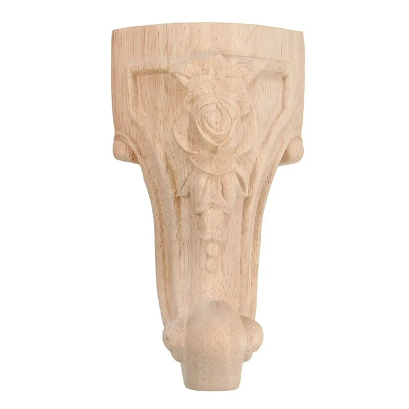 pieds meuble sculptés bois massif vintage décoratif fleurs classique maison haute qualité