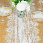 nappe dentelle blanche romantique decoration table mariage theme anniversaire festive 30cmx300cm
