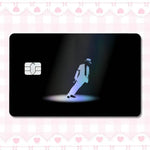 carte crédit personnalisée adhésif noir blanc michael jackson poses fond noir moderne minimaliste