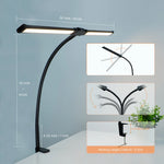 lampe led noir moderne flexible bras ajustable clip facile contrôle tactile