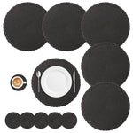 tapis table classique tissage rond marron clair respectueux environnement 34cm diamètre assiette fourchette couteau