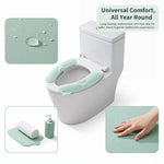siège toilette amovible vert pastel antidérapant moderne adhésif poignée intégrée lavable réutilisable chambre