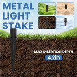 piquets solaires remplacement métal noir lisses fonctionnels utilitaires insertion sol jardinextérieur