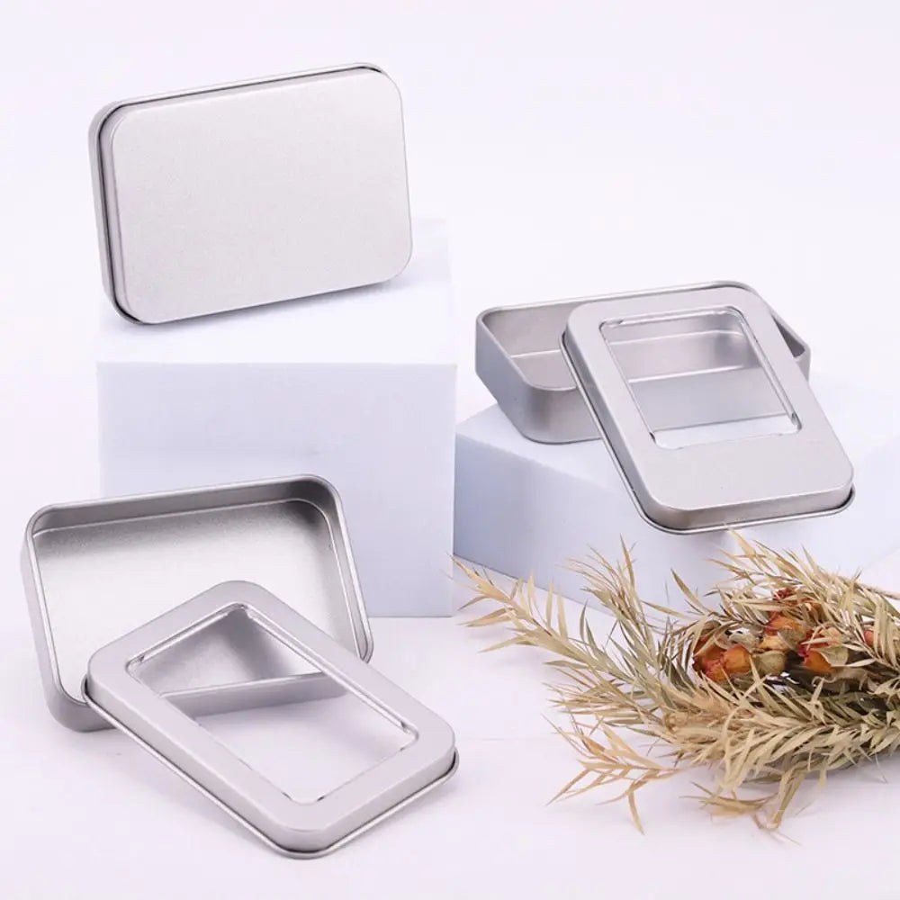 boîte métallique réutilisable noir mat classique rangement ongles artificiels respectueux environnement transparent fil écouteur