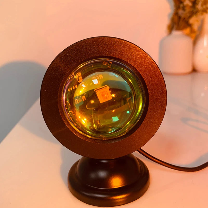lampe table moderne veilleuse led transparente effet reflet noir verte orangée ambiance chambre salon