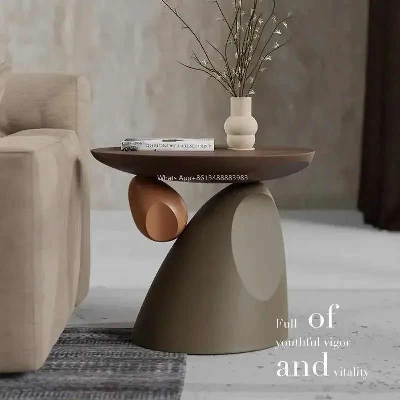 table d'appoint moderne table basse marron beige vert clair minimaliste lisse salon chambre coucher