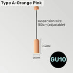 suspension lumineuse moderne blanc bleu orange rose jaune rayures verticales opaques gu10