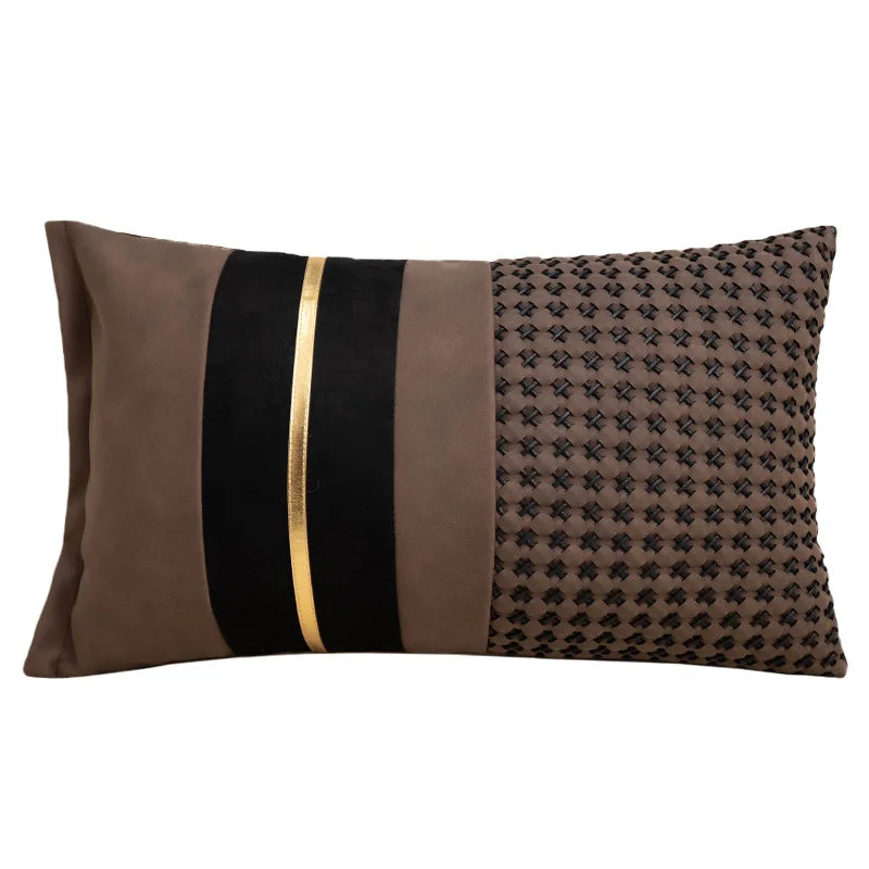 taies d'oreiller carrées rayées noires blanches modernes adhésives 45x45cm coton polyester