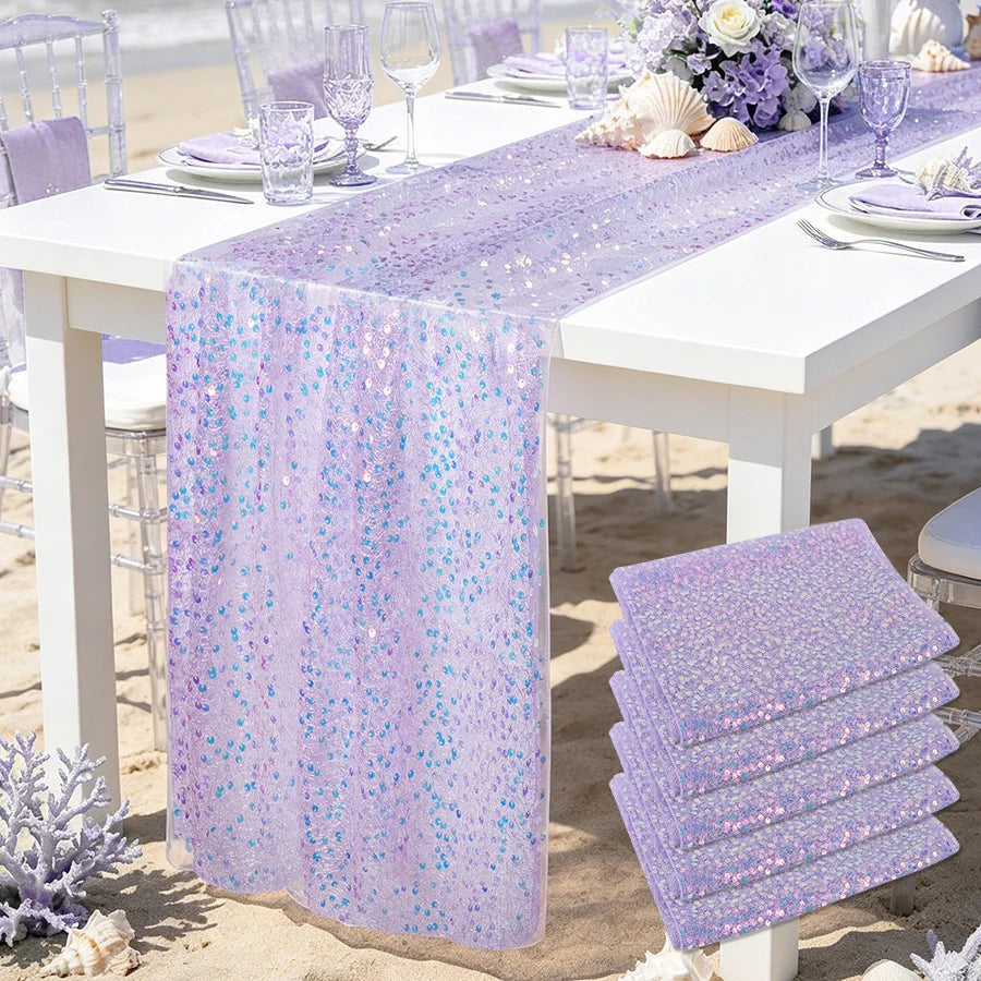 chinois table violet paillettes mariage anniversaire élégante festive decoration 30cm large