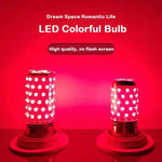 ampoule led e27 12w 7couleurs rouge violet bleu rose jaune vert or moderne perforée