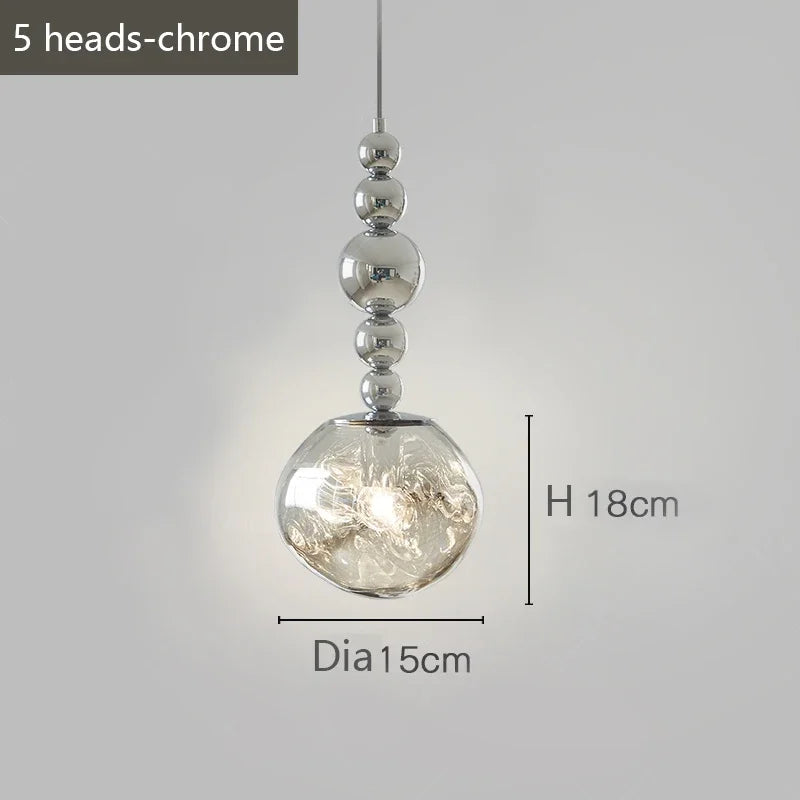 suspension lumineuse moderne transparente gris fumé texture ondulée brillante chambre salon étude