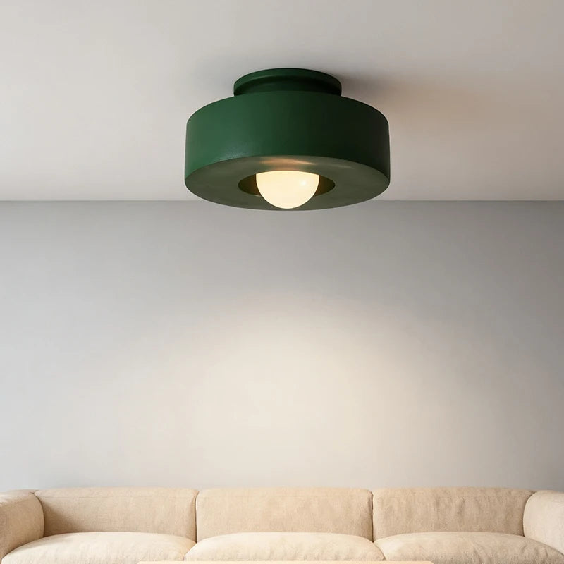 lampe moderne résine vert foncé rouge bordeaux noir opacité ampoule surface