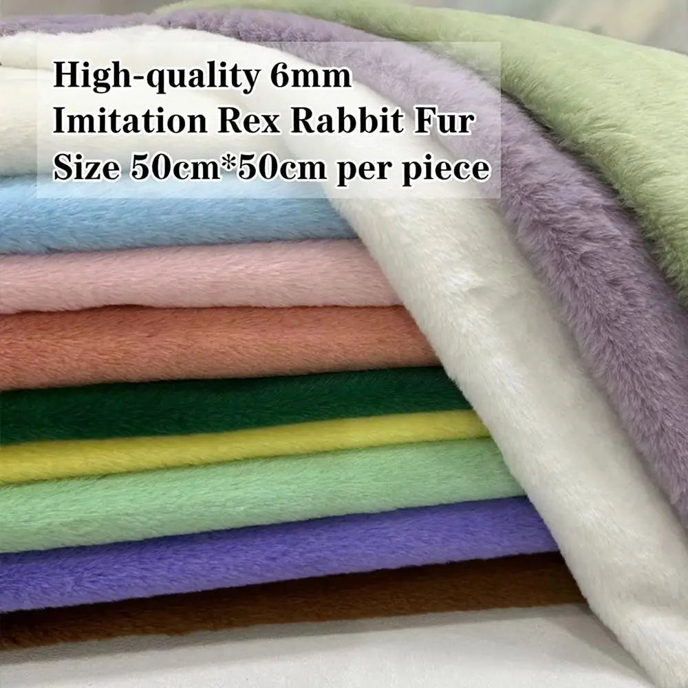 tissu fourrure douce peluche classique 50x50cm bleu marron gris beige rose vert blanc