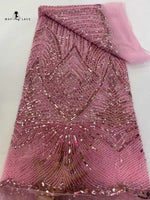 tulle français dentelle nigeriane soirée strass élégante mariage robe glamour opalescente