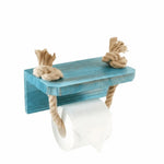 porte papier toilette bois vieilli rustique marins bohème etagere murale turquoise marron fonce