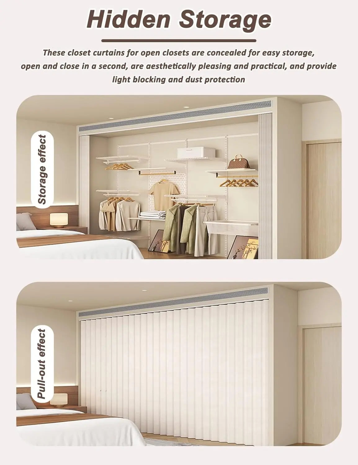 rideau placard beige clair rayures verticales moderne autocollant polyester 100% 80x200cm 100x180cm