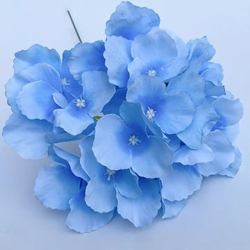 branche hortensia artificielle soie fleurs roses bleu clair décoration mariage intérieur bouquet fleurs artificielles