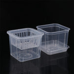 Cache-pot transparent carré 10cm blanc pour plante d'intérieur