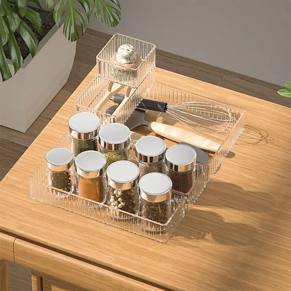 organisateur rangement transparent moderne boîtes rangement empilable vertical bureaux maison