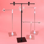 support présentation textile fond noir blanc gris clips moderne minimaliste vinyle tissu floral