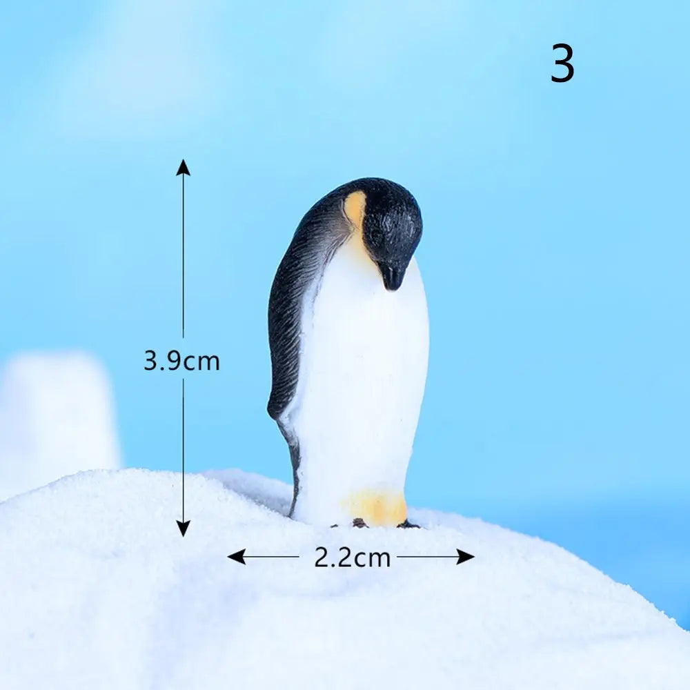 figurines animaux résine blanc noir jaune nautique pingouins phoque flocon neige détaillées maison jardinage